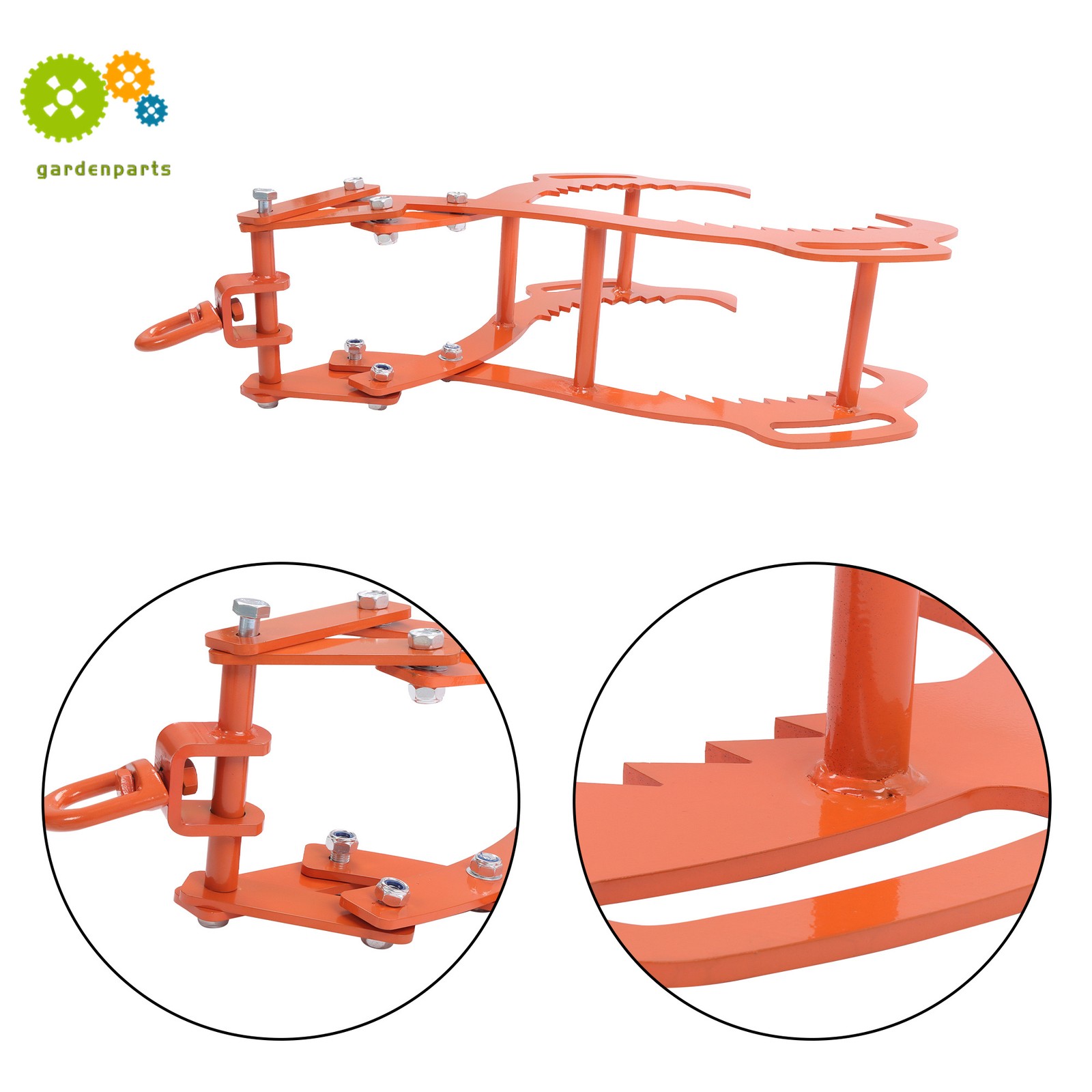 Log Lifting Tongs 36 Inch Heavy Duty Steel 4 Serrated Claw Swivel Dragging Tongs