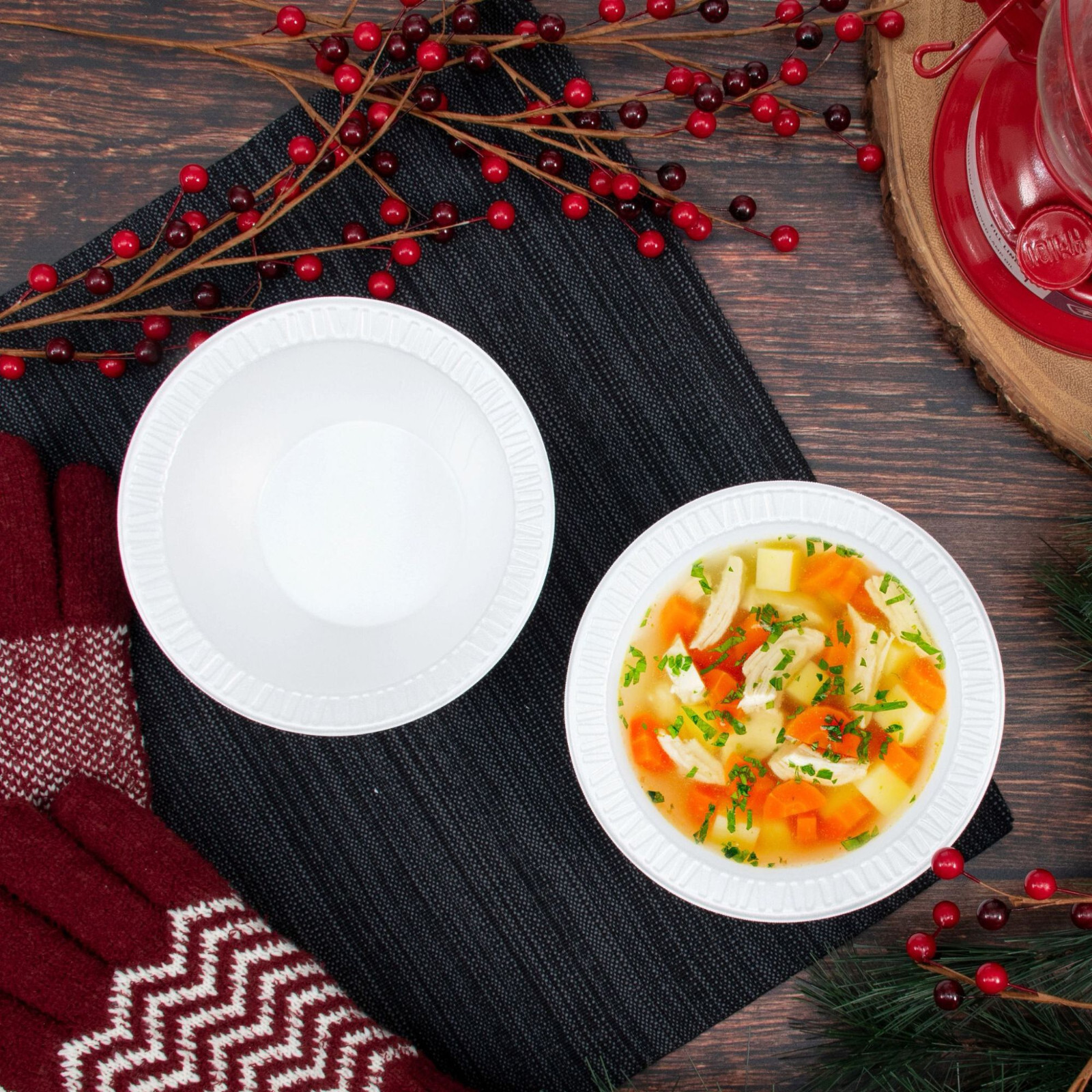 Dart 12BWWCR 12 oz Foam Bowls – Laminated, Soak/Cut Resistant – 1,000 Ct Bulk