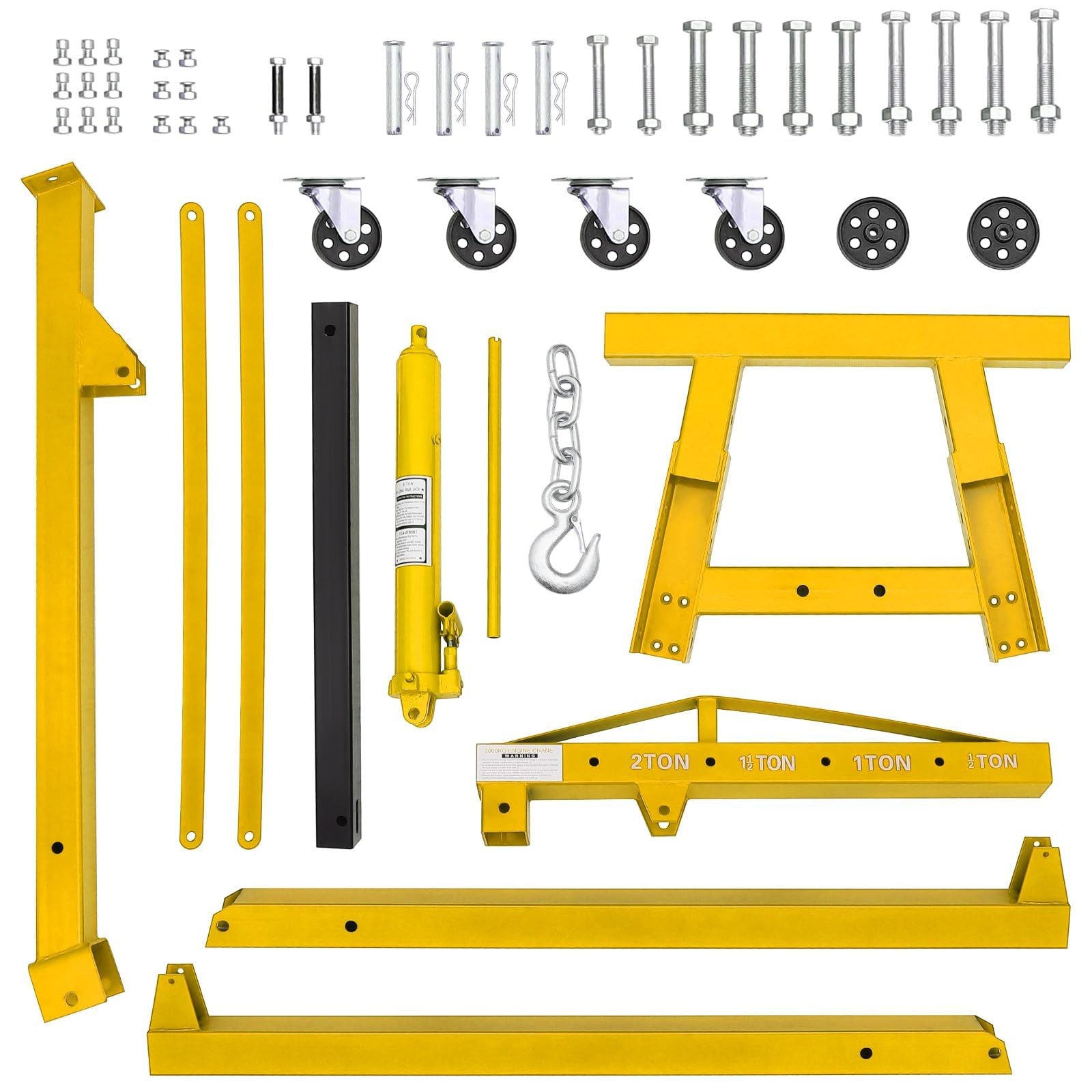 Garvee 2T Engine Hoist Heavy Duty Folding Cherry Picker Hydraulic Lift 4400LBS