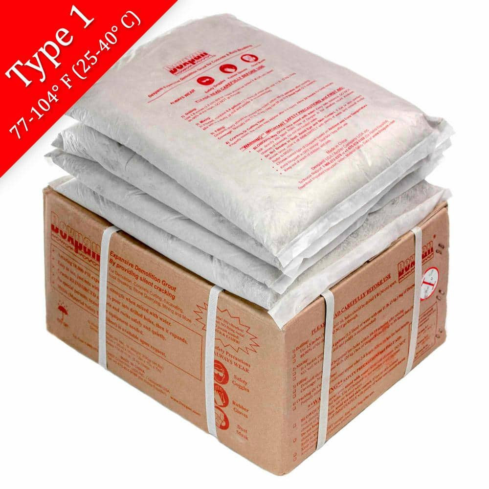Expansive Demolition Grout 44 lb Box Type 1 (77°F-104°F) Concrete Rock Breaking
