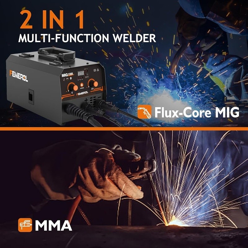 2 in 1 MIG MMA Welder Portable Flux Core Welding Machine DIY Home Repairs New