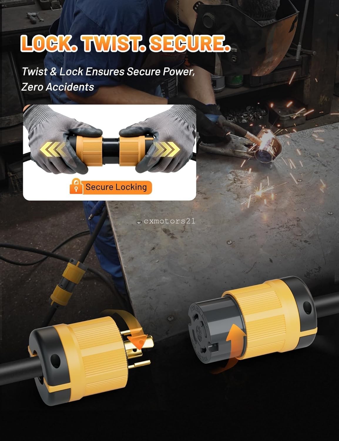 L14-30R Twist Lock 30 Amp 4 Prong Generator Female Plug for RV Power Transfer