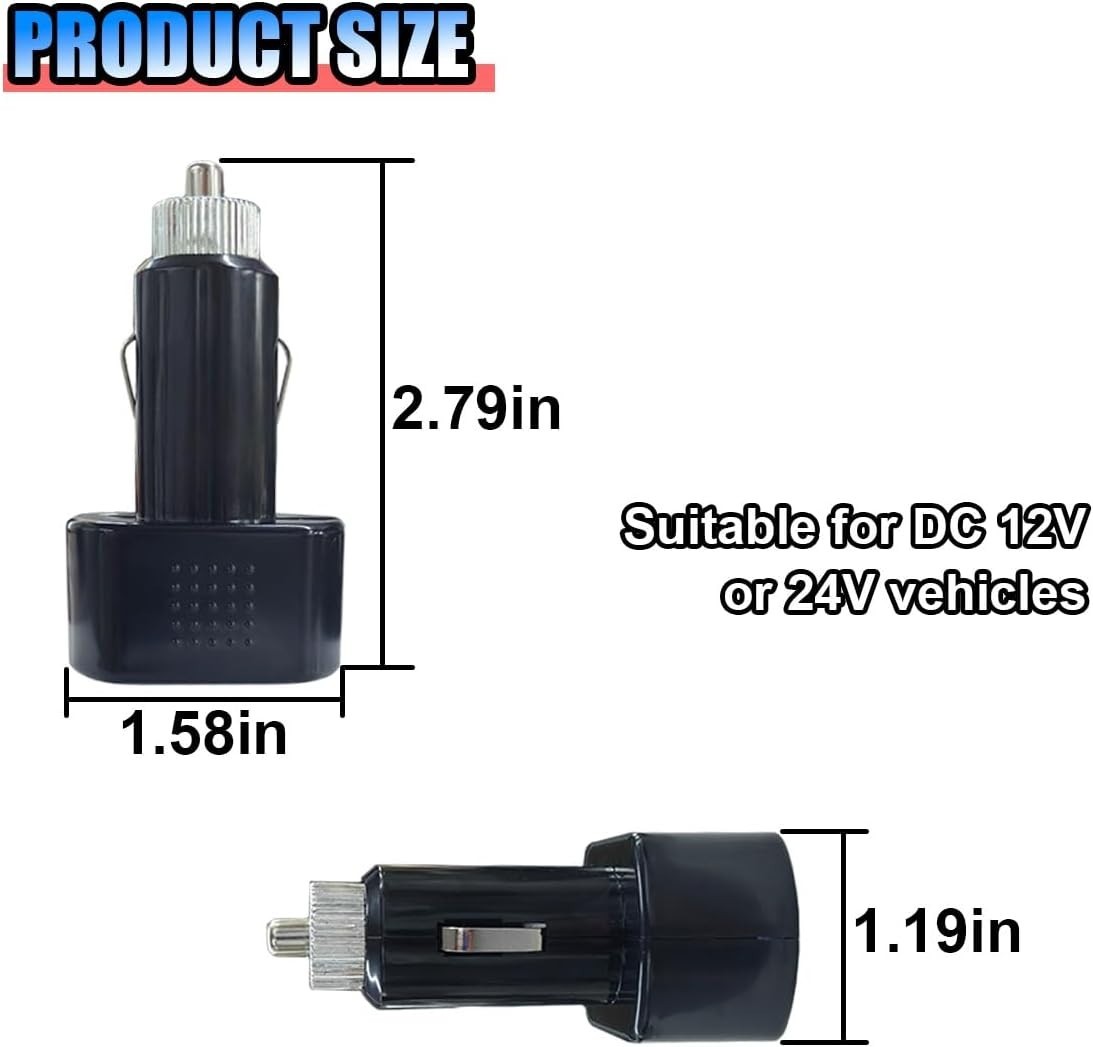 Car LED Digital Voltmeter, DC 12V/24V Cigarette Lighter Voltage Meter, Volt Gaug