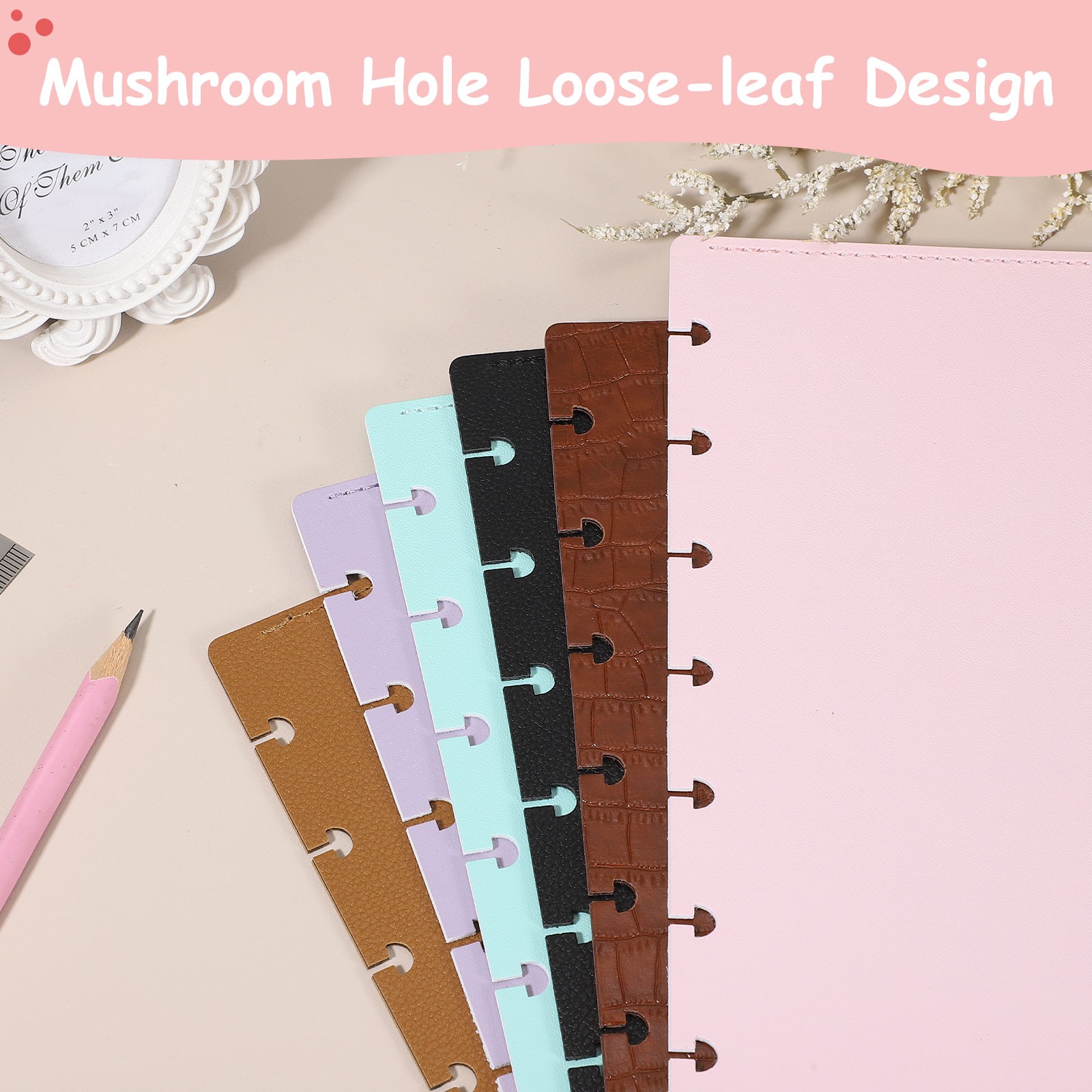 1 Set Discbound Notebook Cover, A5 Cover, Dark Brown