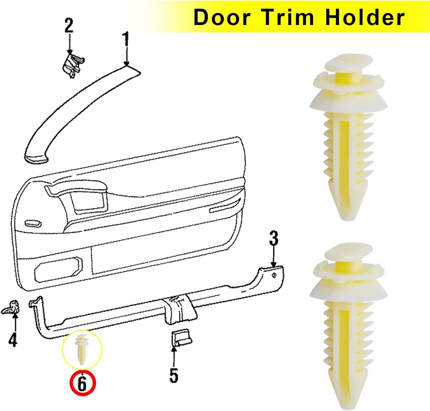 40-Piece Car Door Panel Chip Retainers, Plastic Fasteners Replac Color: 40 PCS