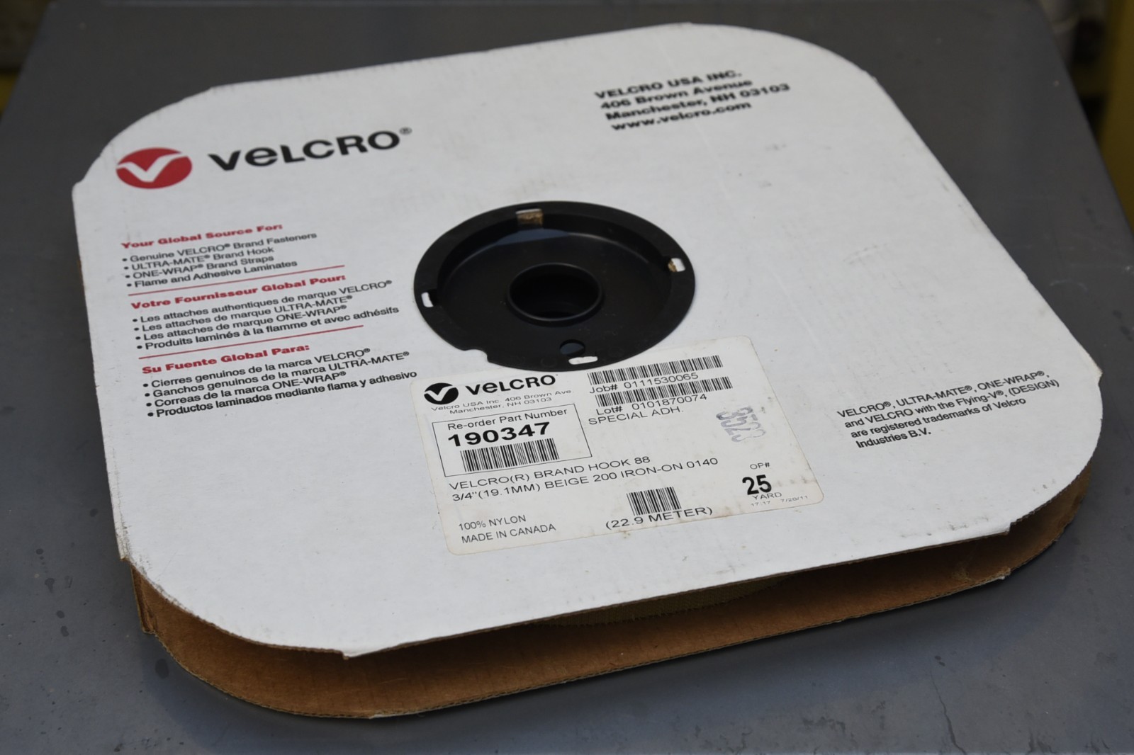 Velcro Brand 190347 3/4″ Beige Iron-On Hook-Side Only 25-Yard Roll