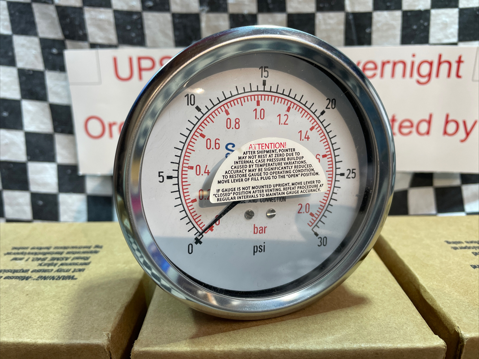 SWAGELOK PGI-100C-PG30-BAOX, PGI-100C-PG30-BA0X, Pressure Gauge 30 PSI, LOT OF 4