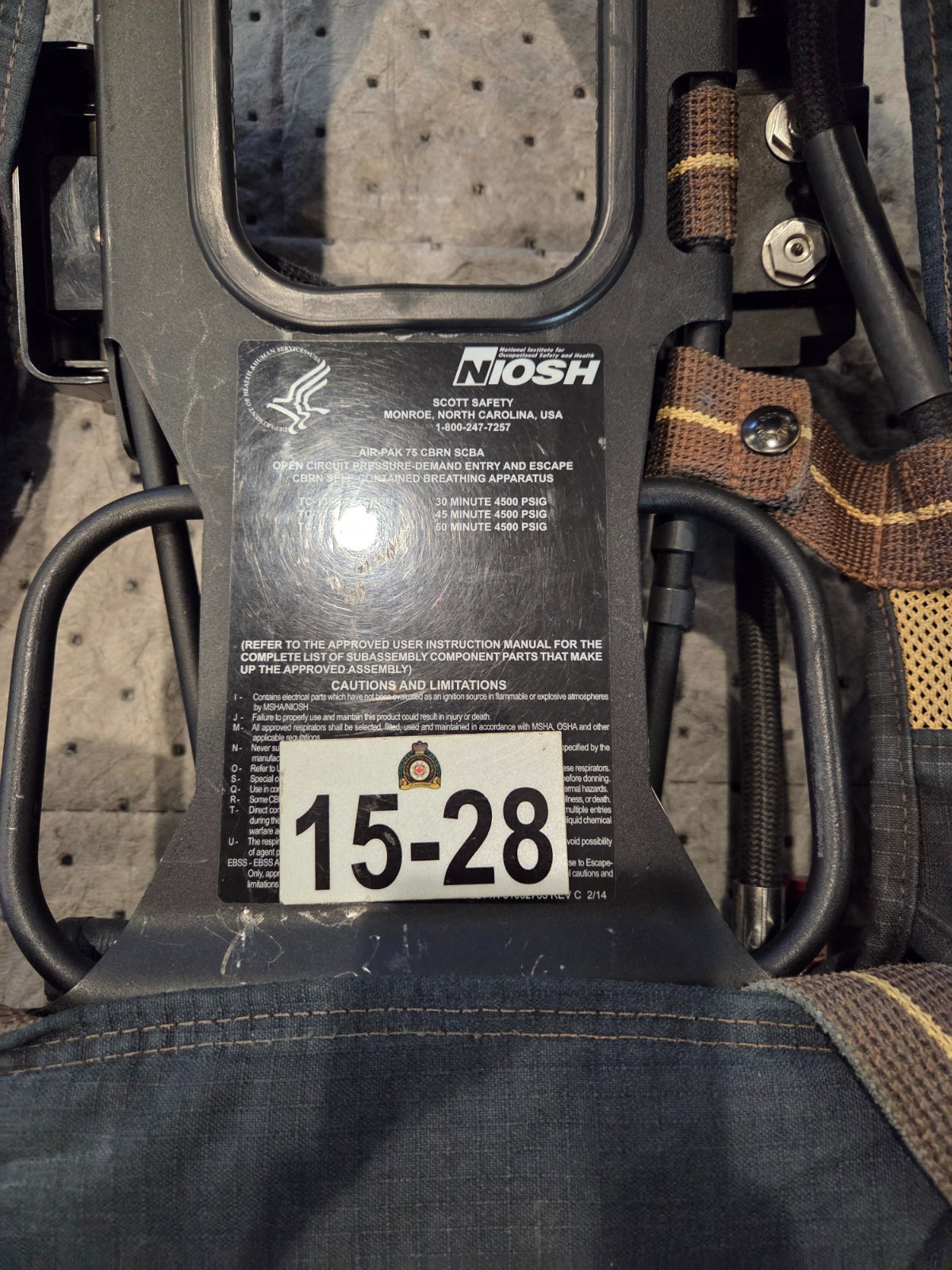 Scott AP75 Air-Pak 4.5 SCBA, 2013 NFPA, EZ Flow Quick Disconnect Regulator, EBSS