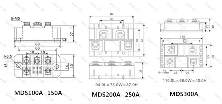 MDS100A 150A 200A 250A 300A three-phase rectifier bridge 1600V rectifier
