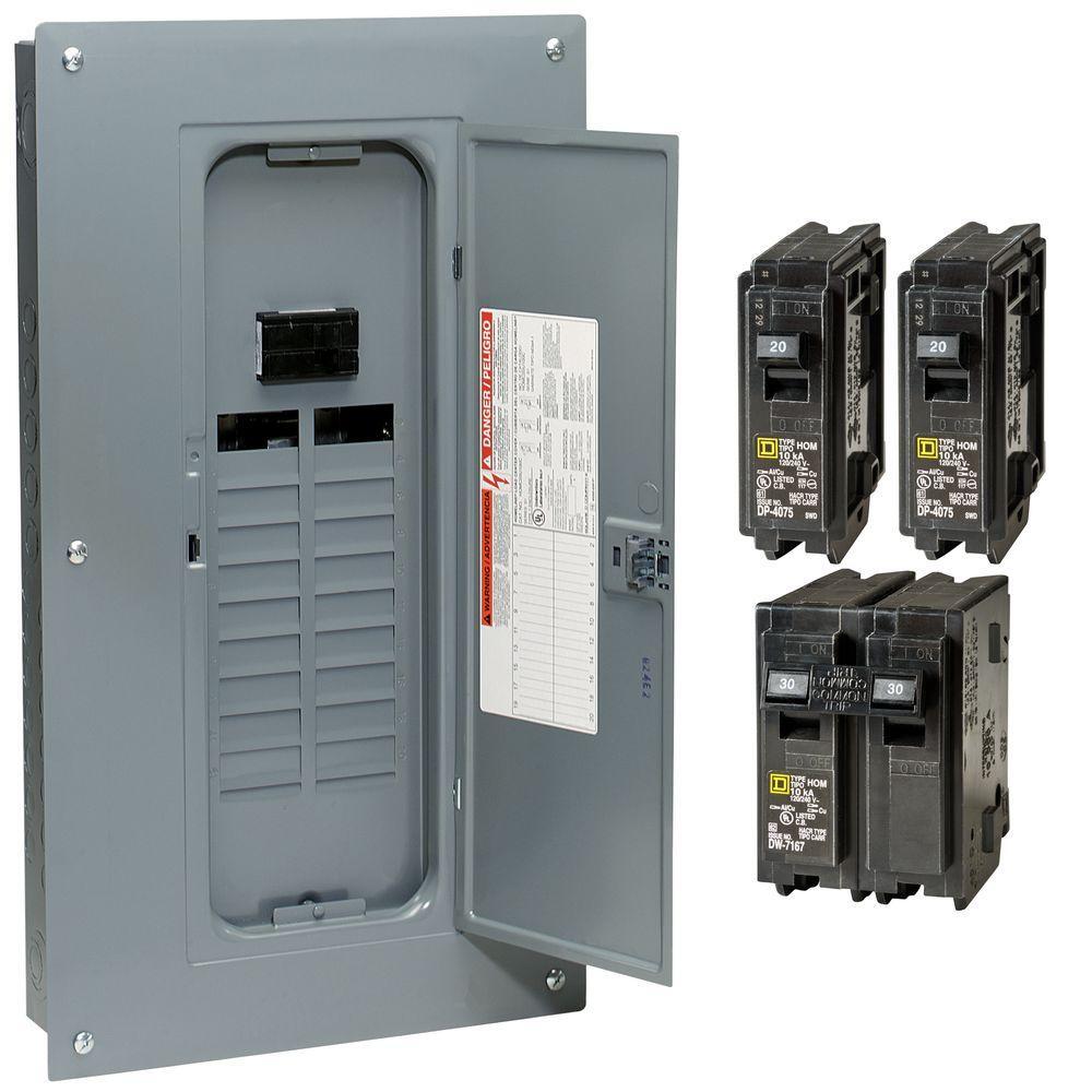 square d 100 amp 40 circuit 20 space indoor main breaker box panel load center
