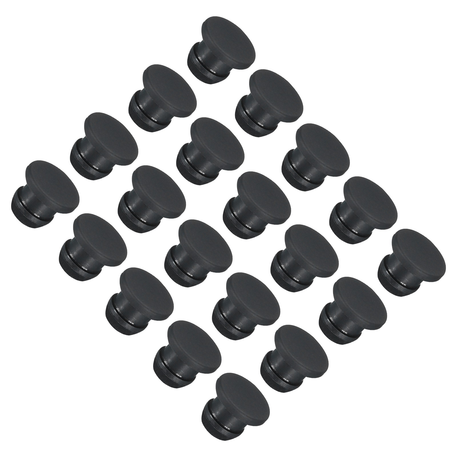 30 Pcs Silicone Snap in Locking Hole Plugs 8mm/0.31 Inch Dia Black