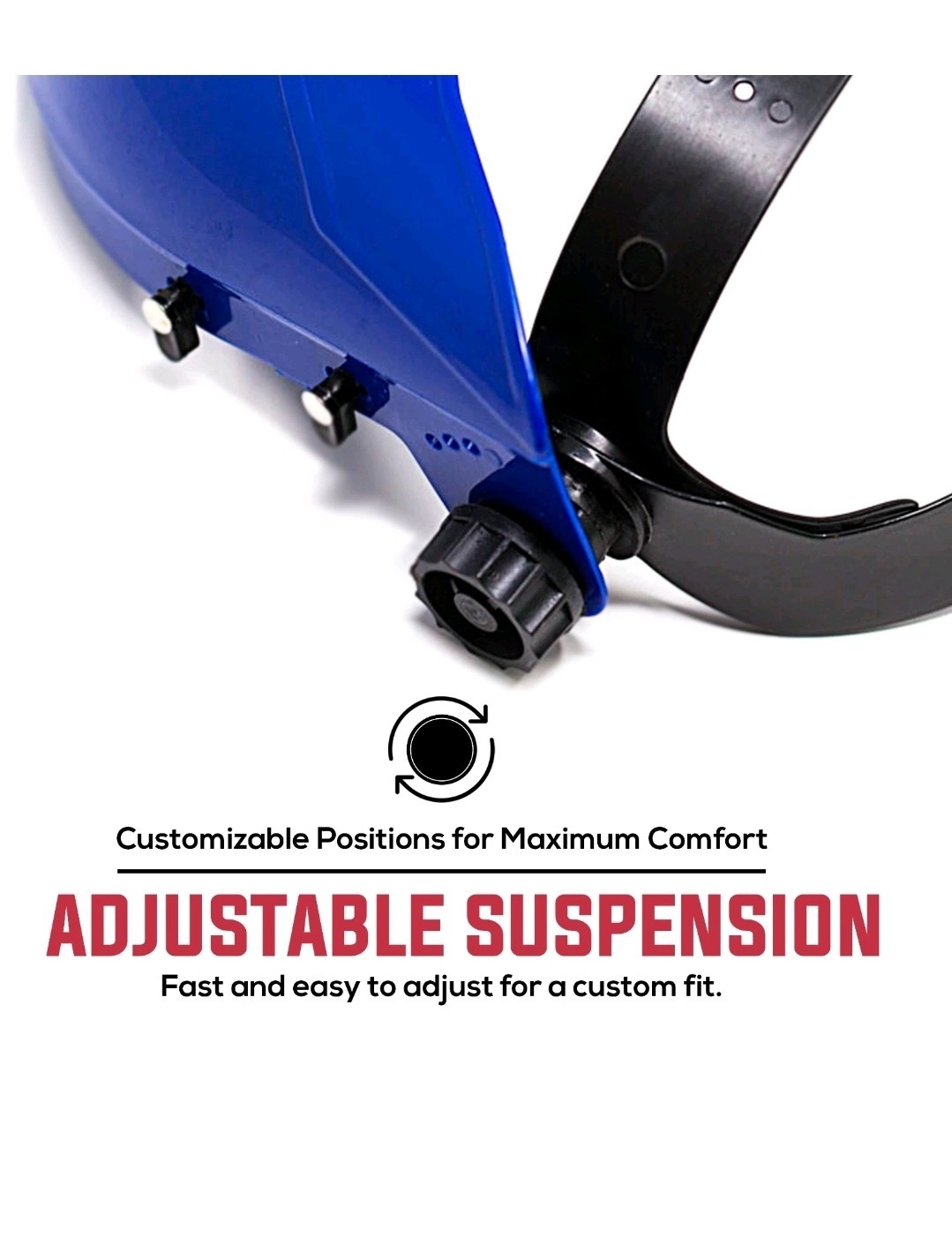 Safety Headgear with Clear Polycarbonate Face Shield, Blue (Pack of 16)