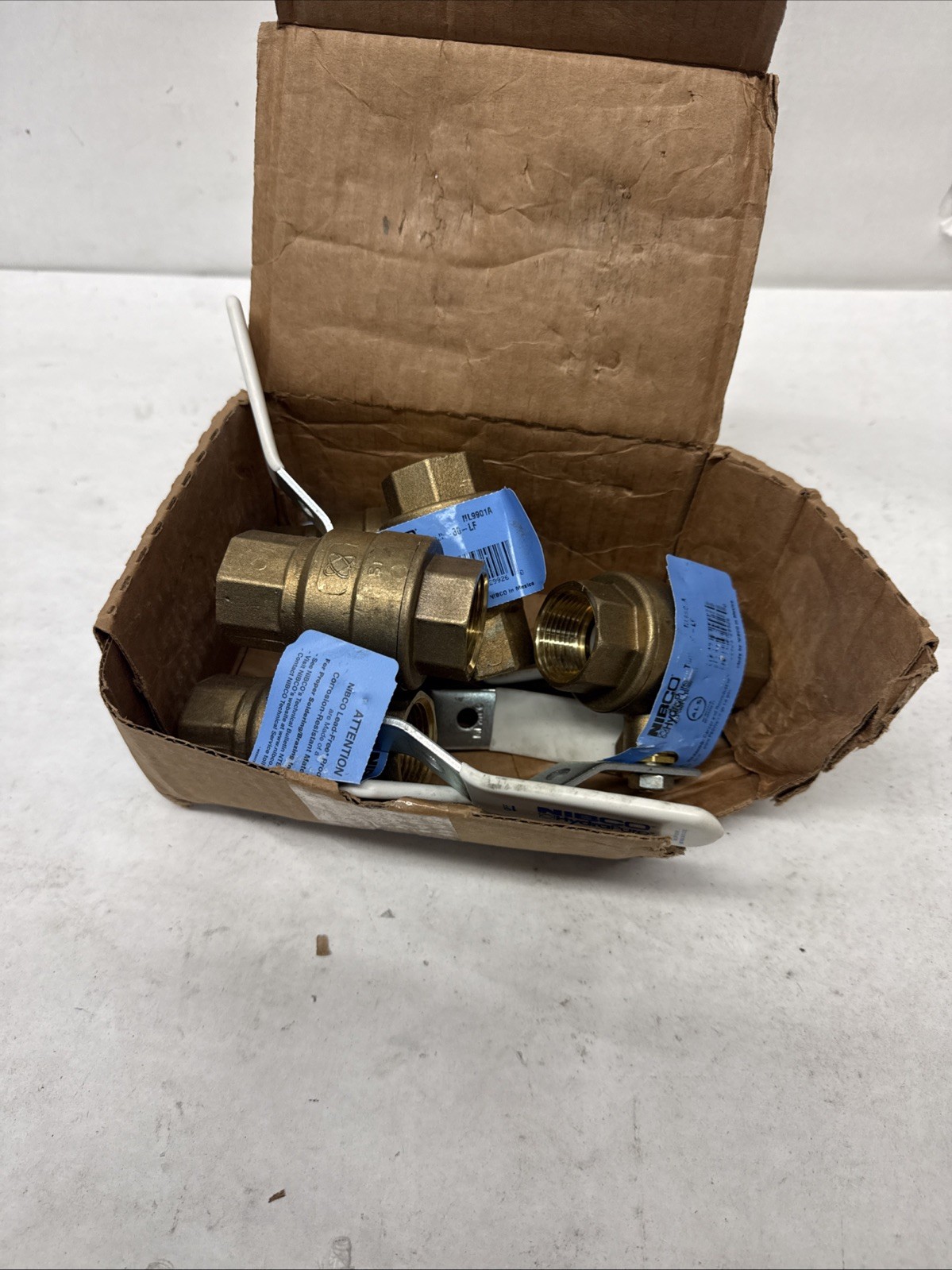 QTY 6: NIBCO Brass Ball Valve Manual Cold Water 1″ Solder LF