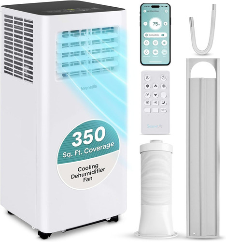 SereneLife Small Air Conditioner Portable 8,000 1 Count (Pack of 1), White