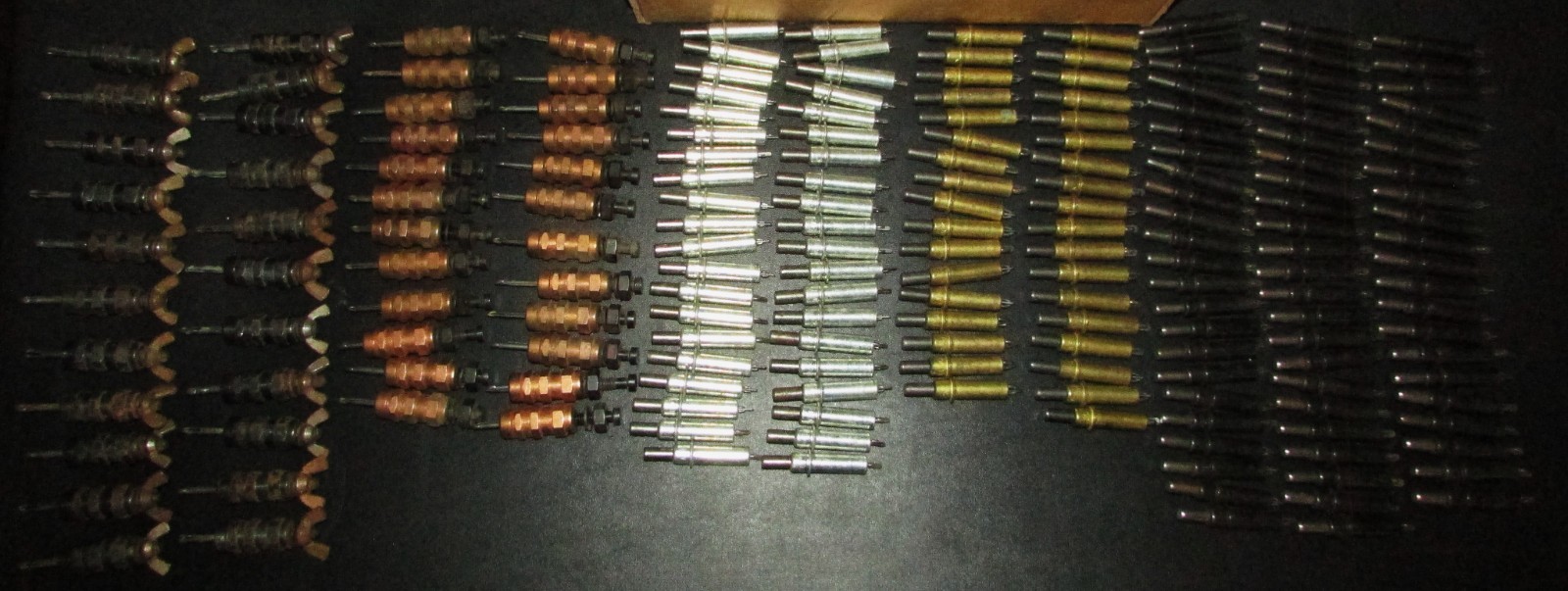 LOT OF 188 MIXED USED CLECO METAL FASTENERS: WING NUT, HEX NUT, PLIER, & SPRING