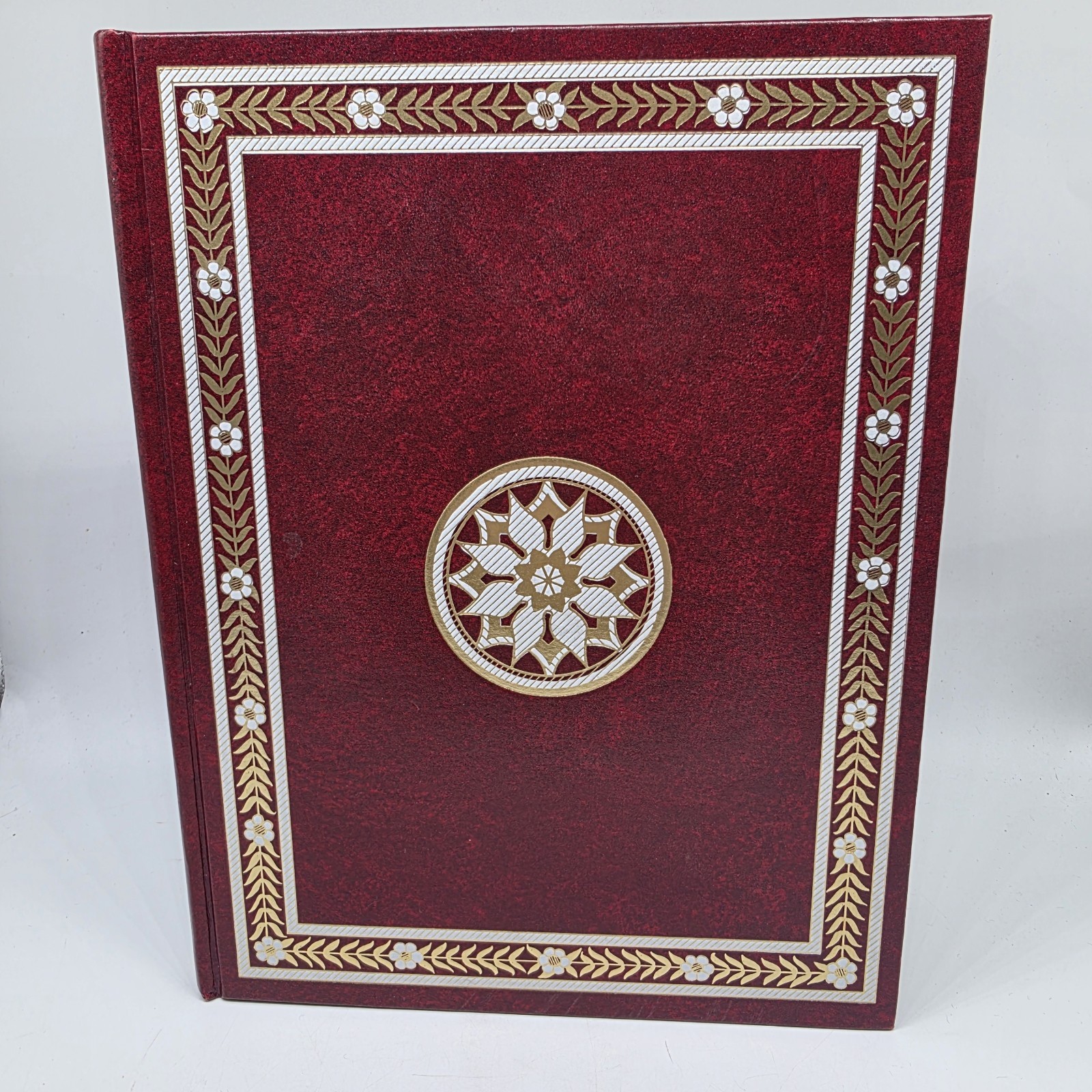 Vtg Anything Book™️ Hardcover Blank Journal Unlined Unruled Sketch Art Deco Red