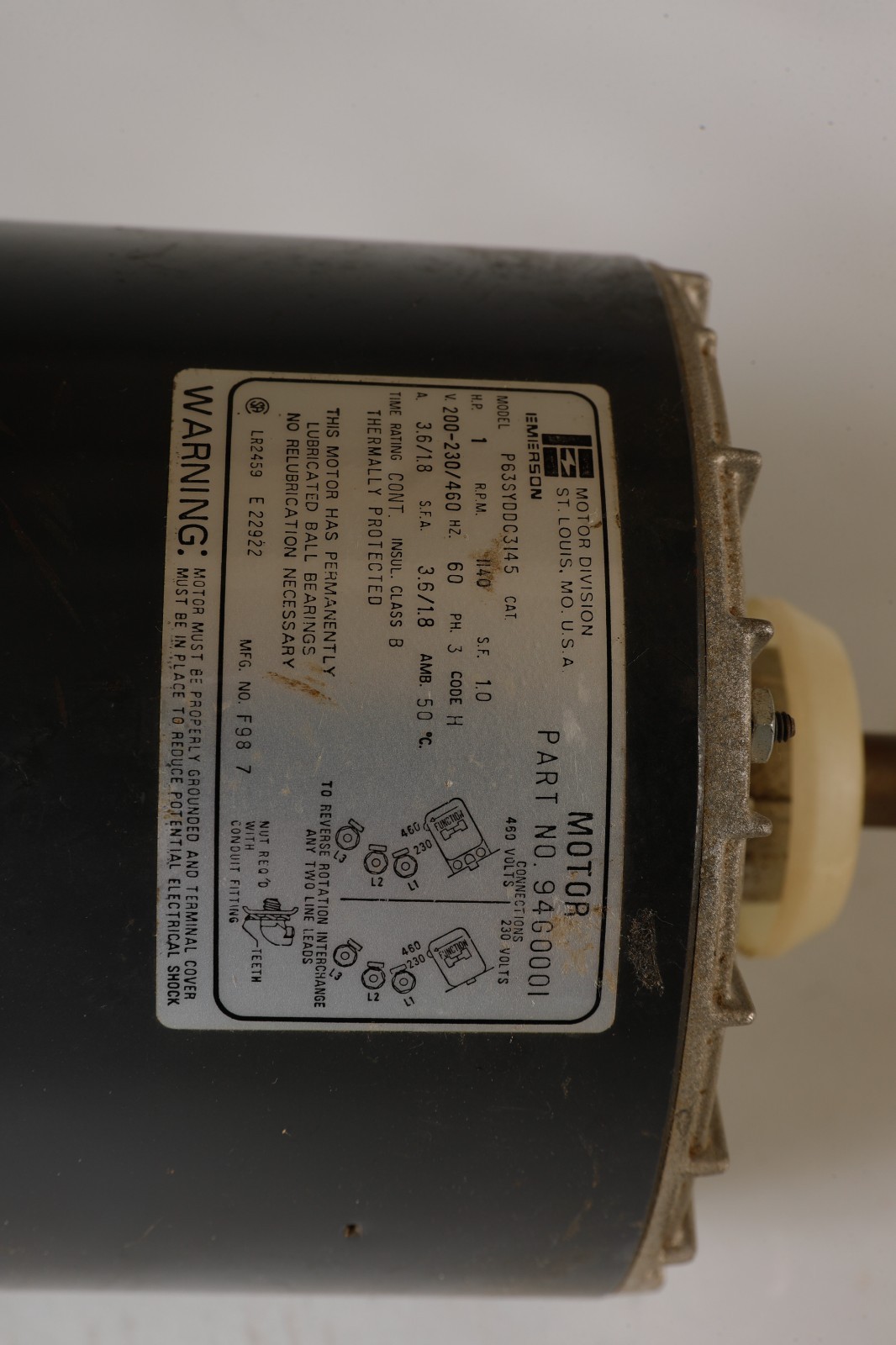 OEM Lennox 94G0001 Condenser Fan Motor 1HP 200-230/460V 3PH-open box