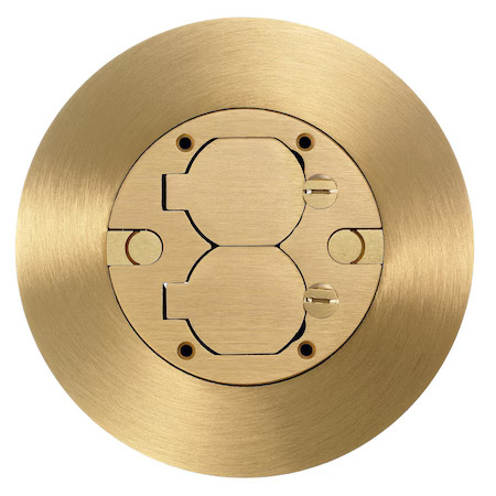 Hubbell Wiring Device-Kellems Sf39253a Round Brass Flr Box Flange Cover Comb