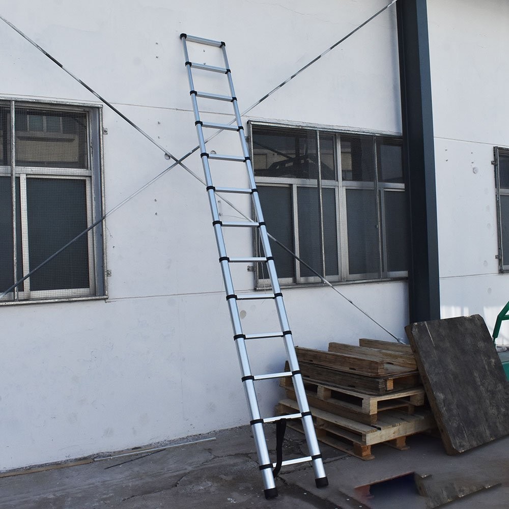 10.5/12.5/14.5FT Aluminum Non-Slip Telescoping Ladder Extension Folding Ladders