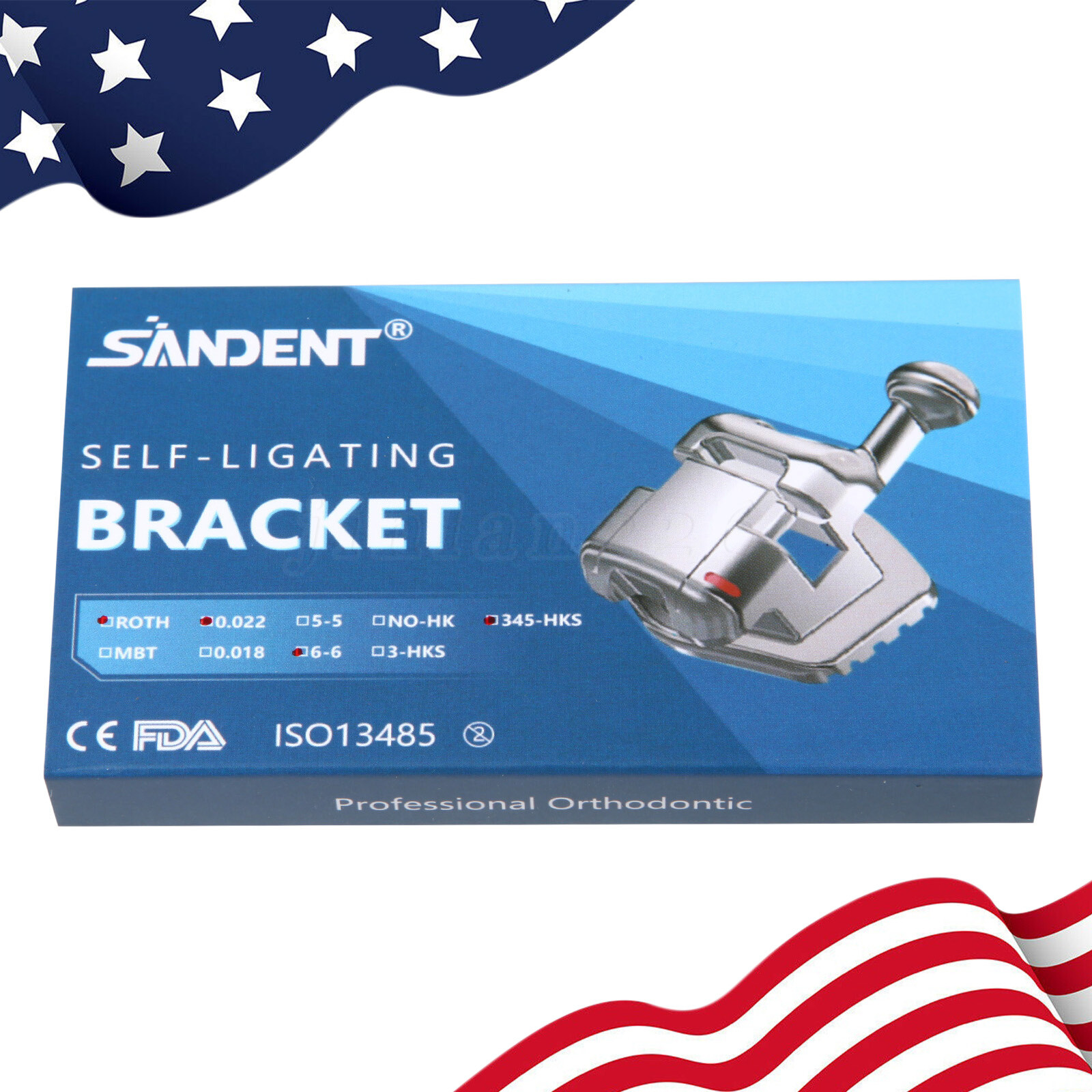 20Pcs/Pack Dental Orthodontic Self Ligating Braces Bracket Metal Brackets