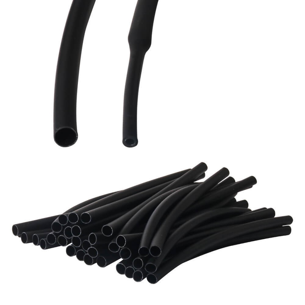 25pcs Black Dual Wall Adhesive Lined 3:1 Heat Shrink Tubing, Φ3/16″, 6″ Long