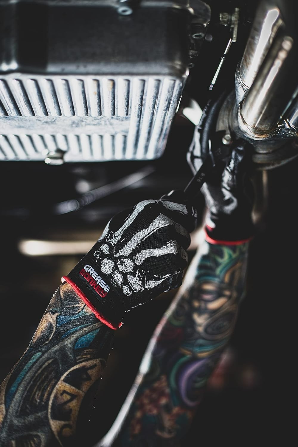 Grease Monkey Bone Series Foam Nitrile Mechanic Gloves with Grip