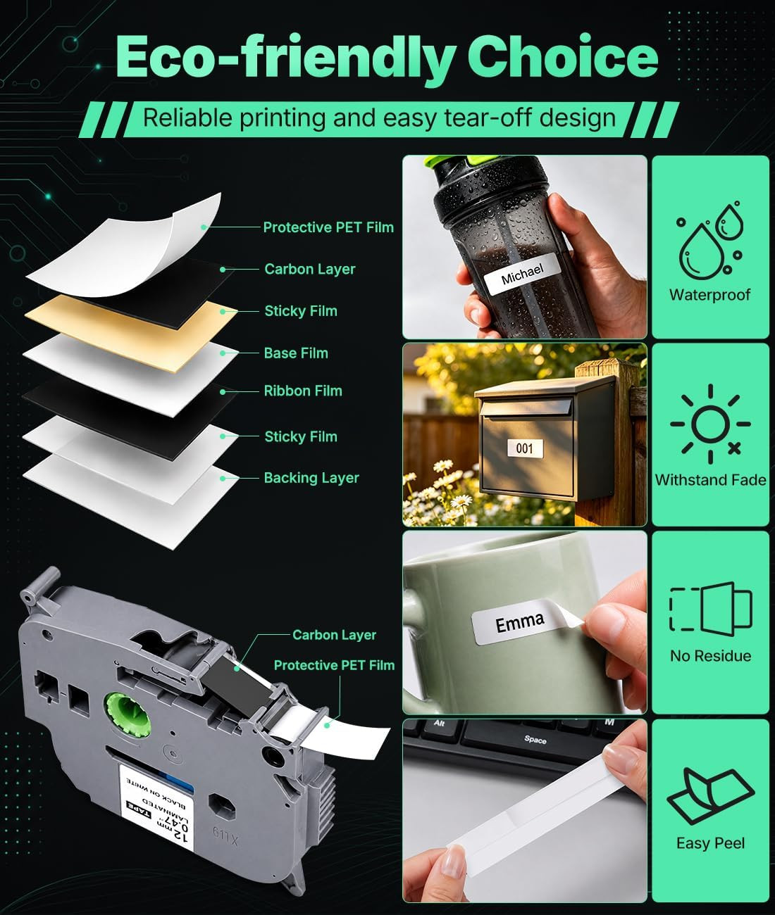 TH110 Bluetooth Handheld Label Maker Machine with 1 Tape, QWERTY Keyboard Portab