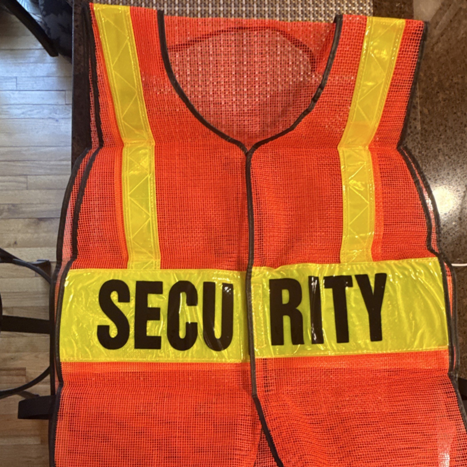 Hi-Visibility Orange Security Safety Vest with Reflective Stripes