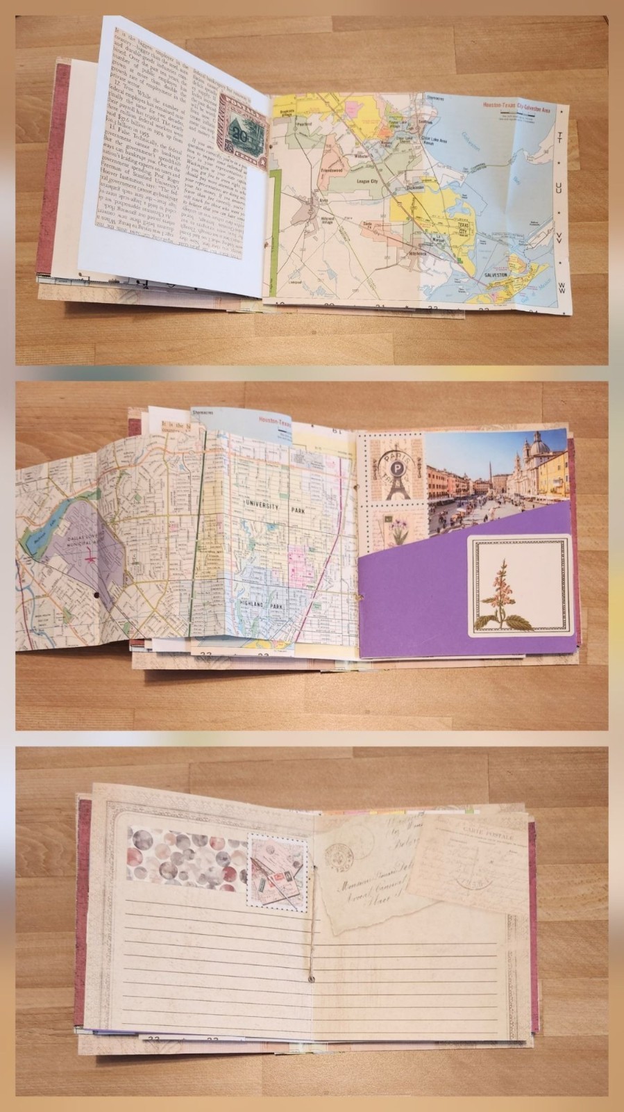 Junk Journal Travel Theme Handmade 54 pages