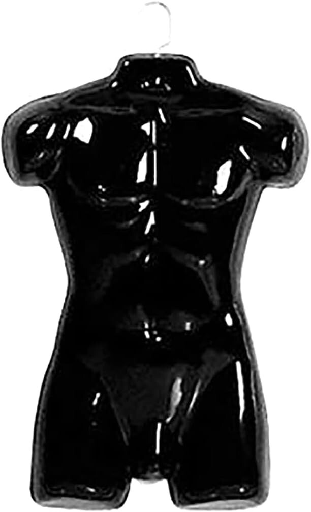 Molded Hanging Man’s Shirt T Torso Form Fits S – L Male Mannequin Black Hang