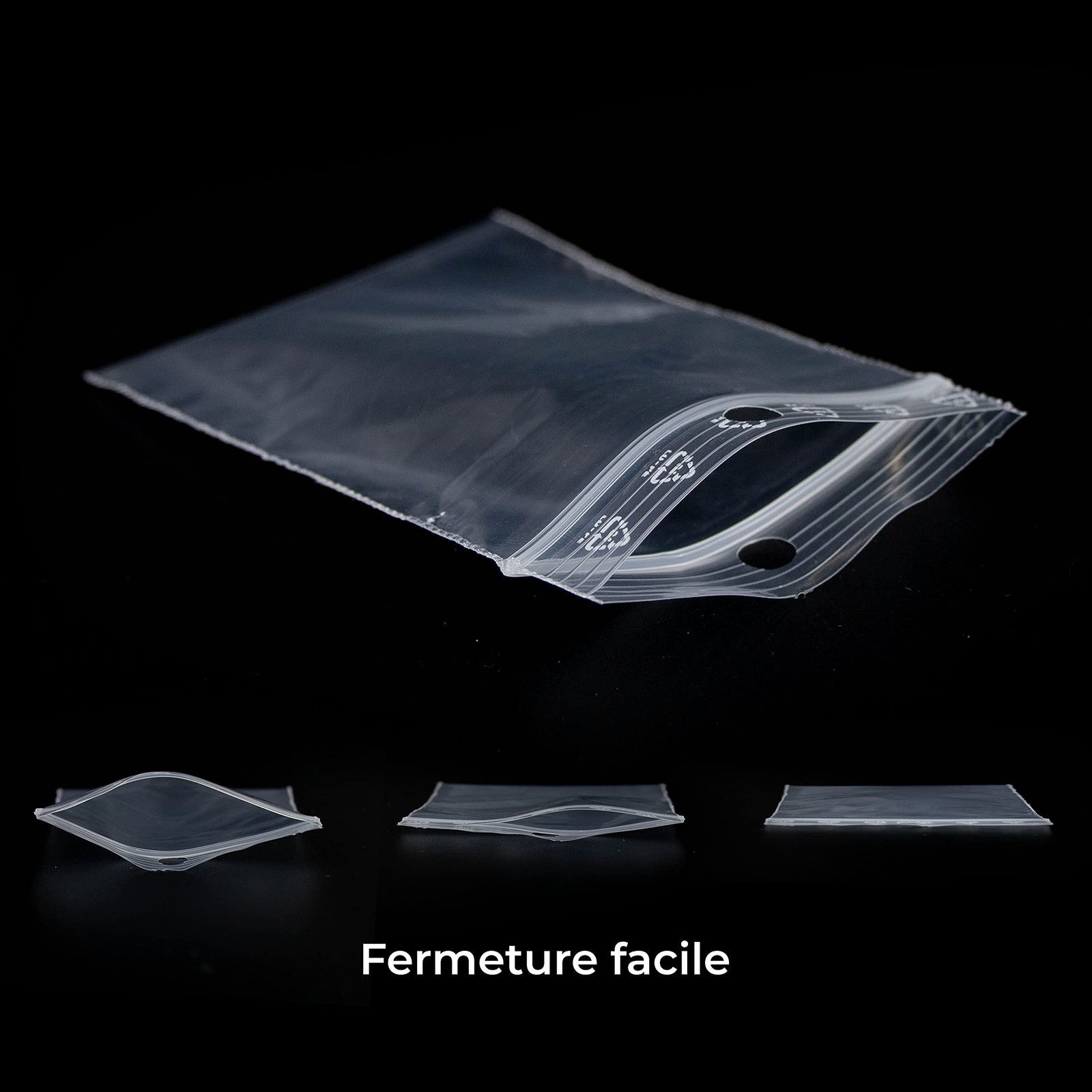 1000 Bags with Zipper, Resealable, Transparent, for Food M…