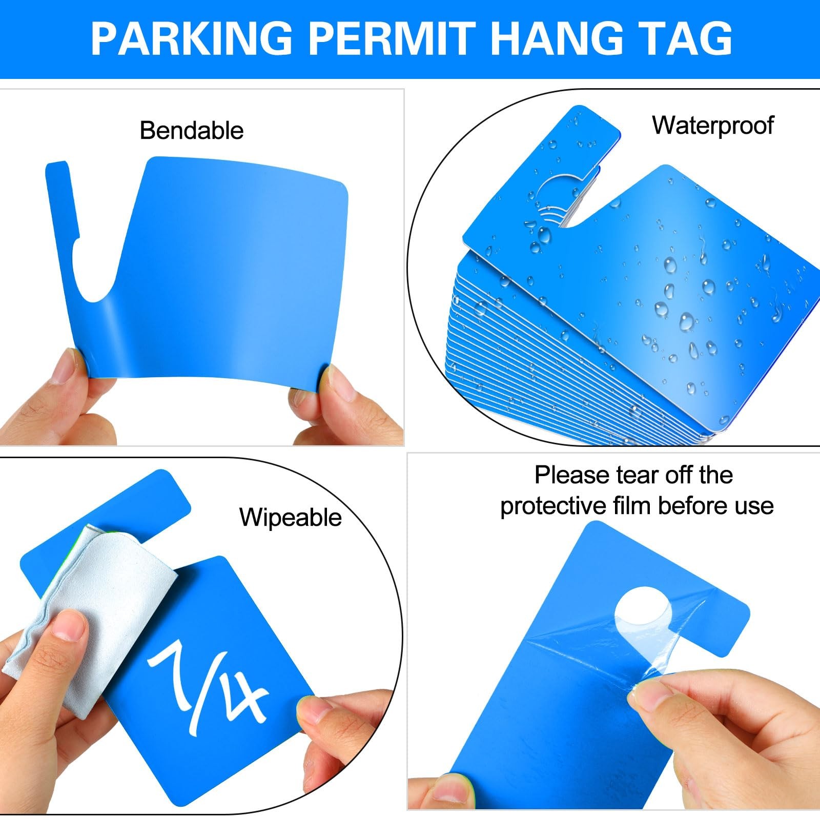 Vicenpal 100 Pack Blank Parking Permit Hang Tag Parking Placards Hang Tag 3 x…