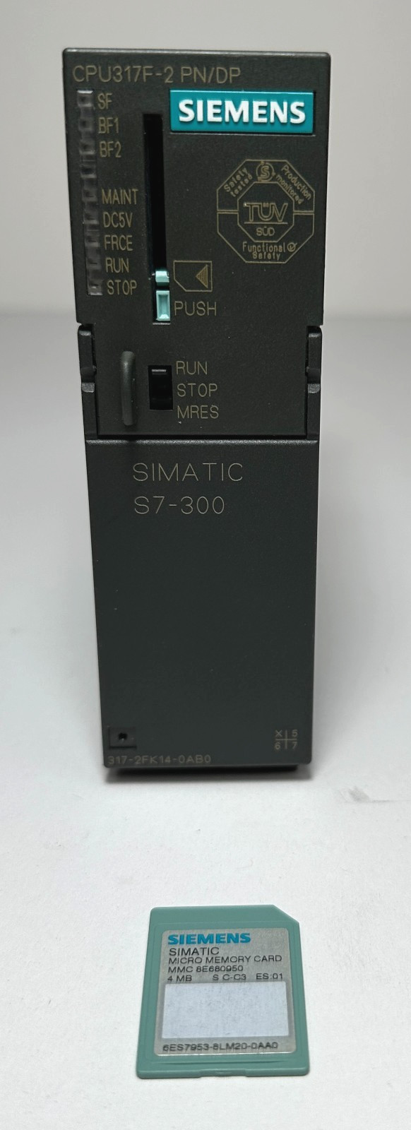 Siemens 6ES7 317-2FK14-0AB0 SIMATIC S7-300 CPU317F-2 PN/DP w/ Memory Card