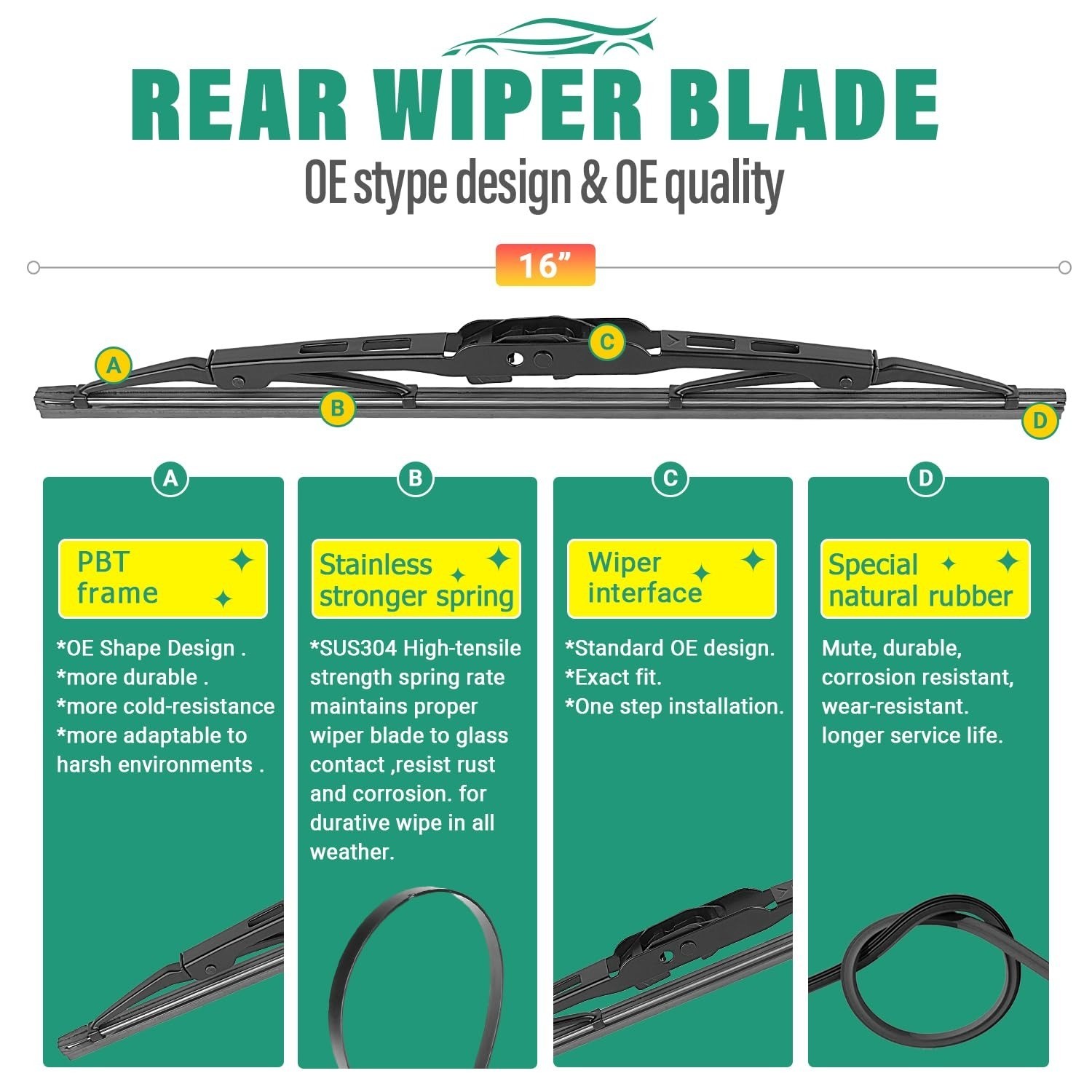 Windshield Wiper Blades for Dodge Grand Caravan & Chrysler Town & Country