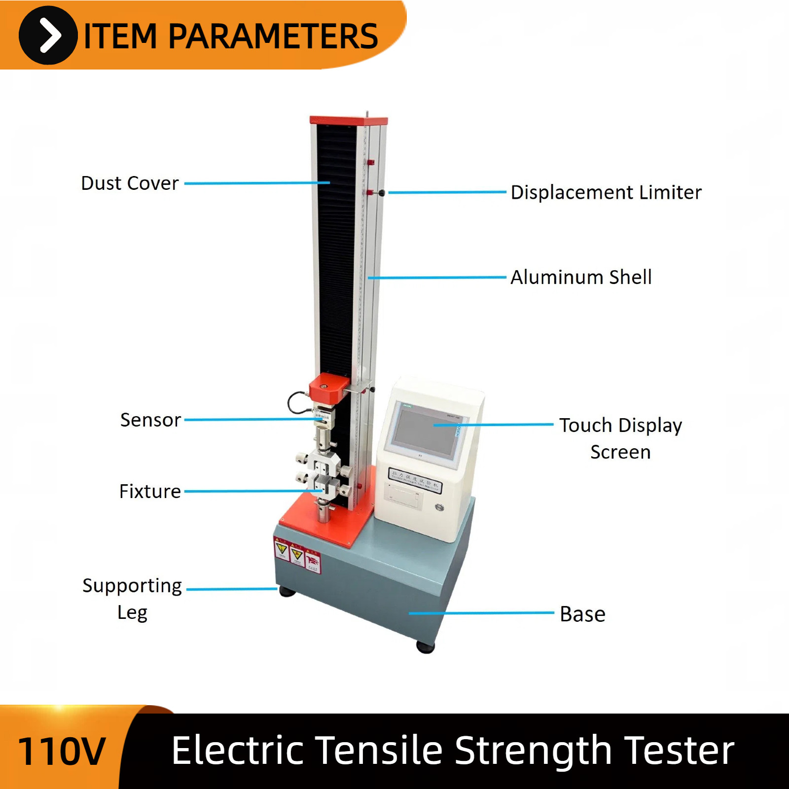 110V Tensile Strength Tester 2000N with Printing Funtion Universal Tester