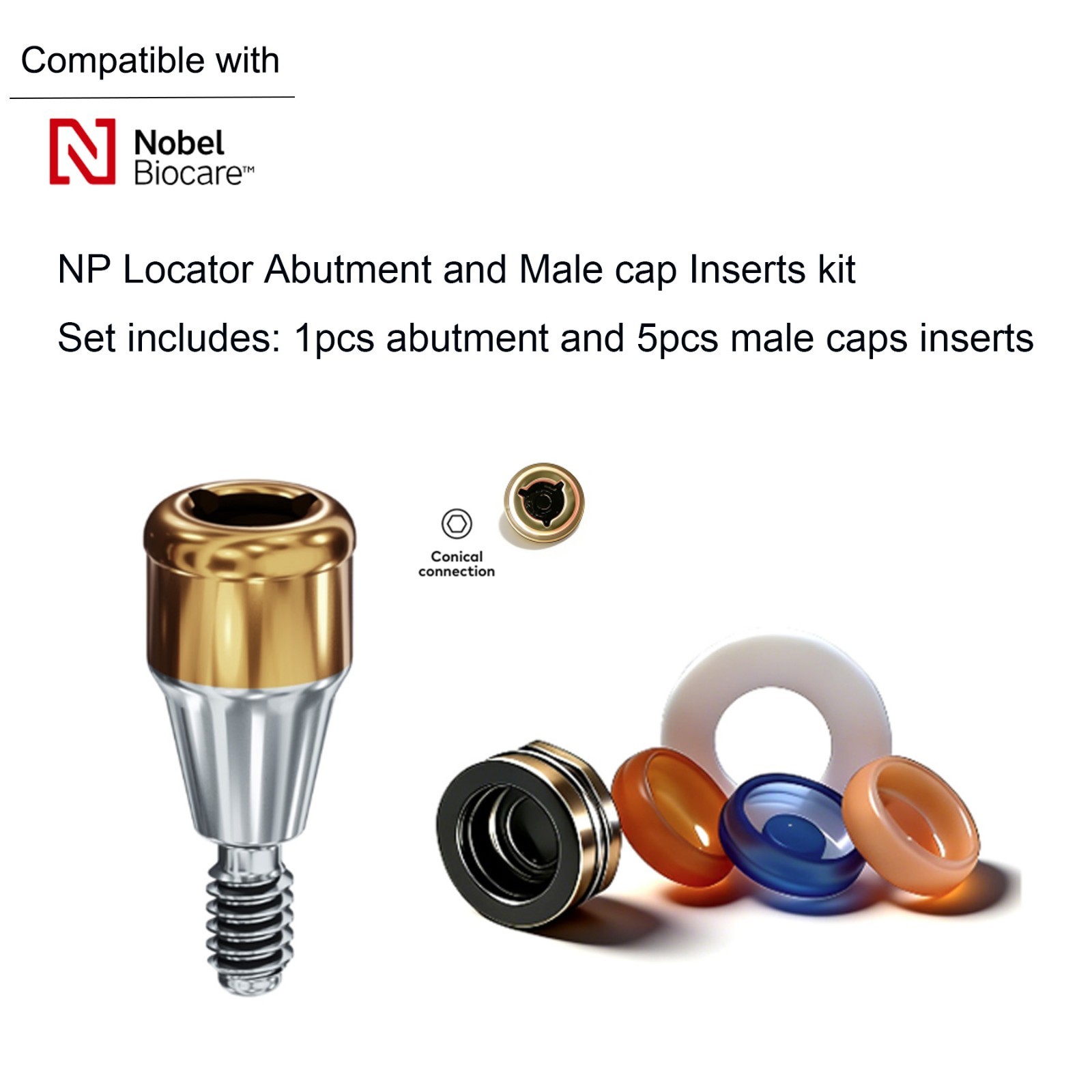 US Dental Ti Abutment NP fit Zest Locator for NobelBiocare NobelActive Implants
