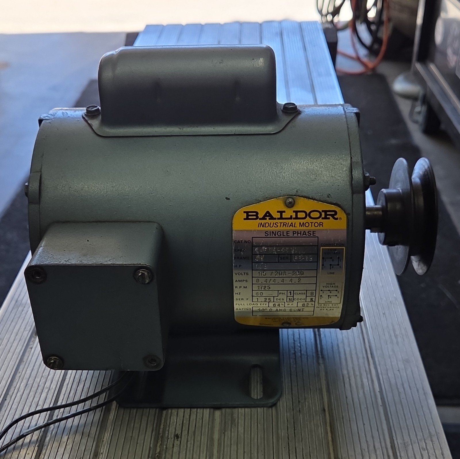 Baldor L3409M 1/2 HP Single Phase AC Induction Motor 115/208-230V 1725RPM