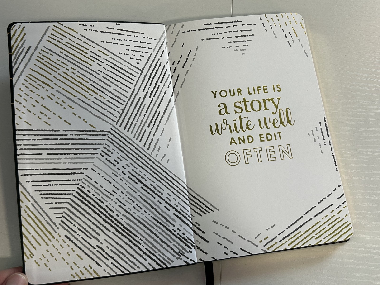 Erin Condren Take Note Classic Lined Notebook Flexible Black Cover Gold Accents
