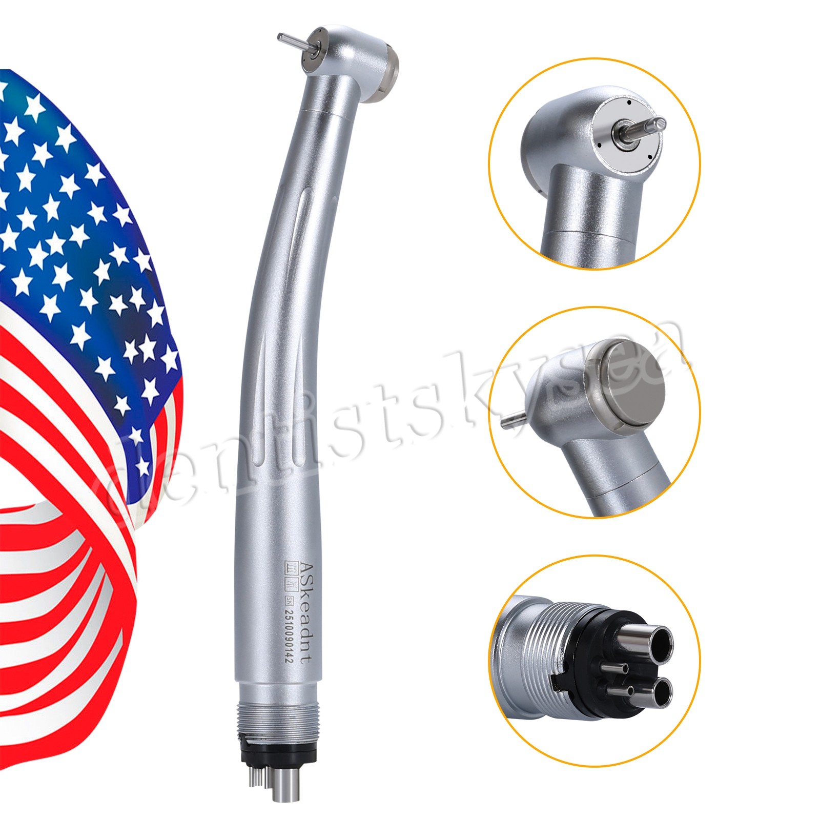 Dental High Speed Handpiece 4-Hole Quick Coupler Fit KaV NSK Turbine Push Button