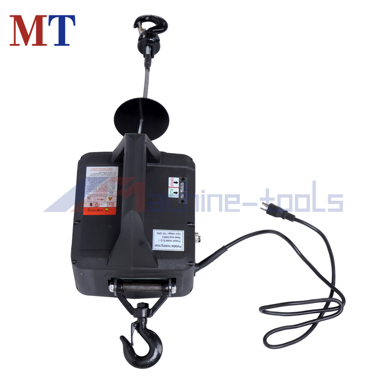 2-in-1 1100lbs Portable Electric Hoist Winch with Wired Remote Control 1500W