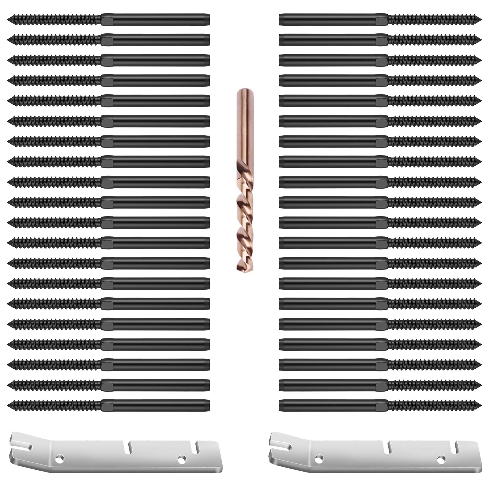 40 Pack 3/16″ Black Right&Left Handed Thread Swage Lag Screws for Wood Posts …