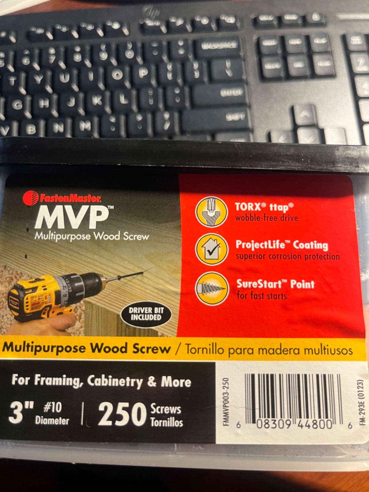 Fasten Master MVP Coated Wood Torx Screw 3″ 250 Piece #10 Black Multi-purpose