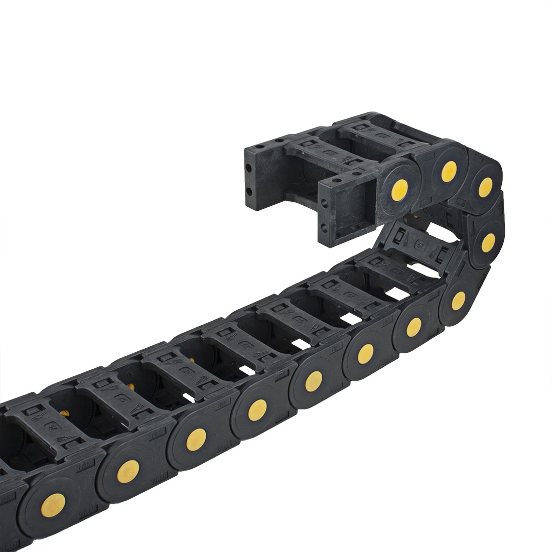 R55 25mmx57mmx1M Plastic Open Type Cable Wire Carrier Drag Chain for CNC Black