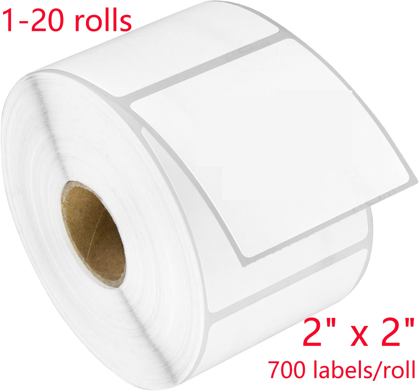 2″x2″ White Square Direct Thermal Labels For Zebra & Rollo Printers 700/Roll