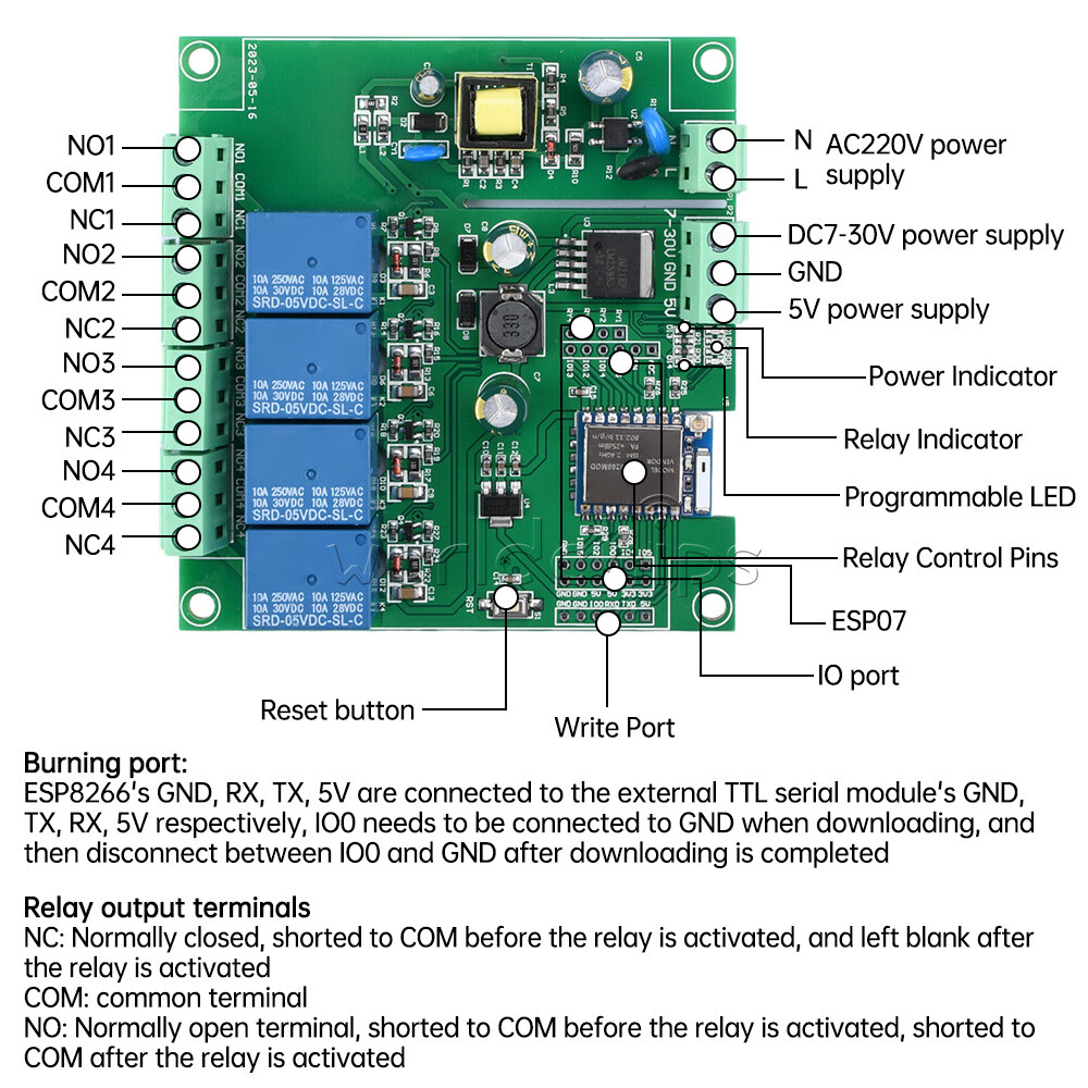 1/2/4/8 Channel ESP32 WIFI Bluetooth BLE Relay Module ESP8266 Development Board