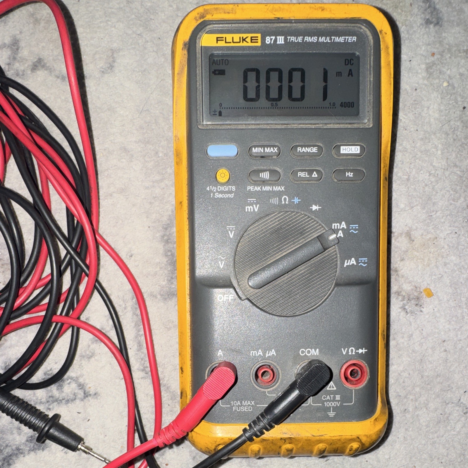 Genuine Fluke Model 87 III True RMS Digital Multi-Meter with Leads 10ft Leads