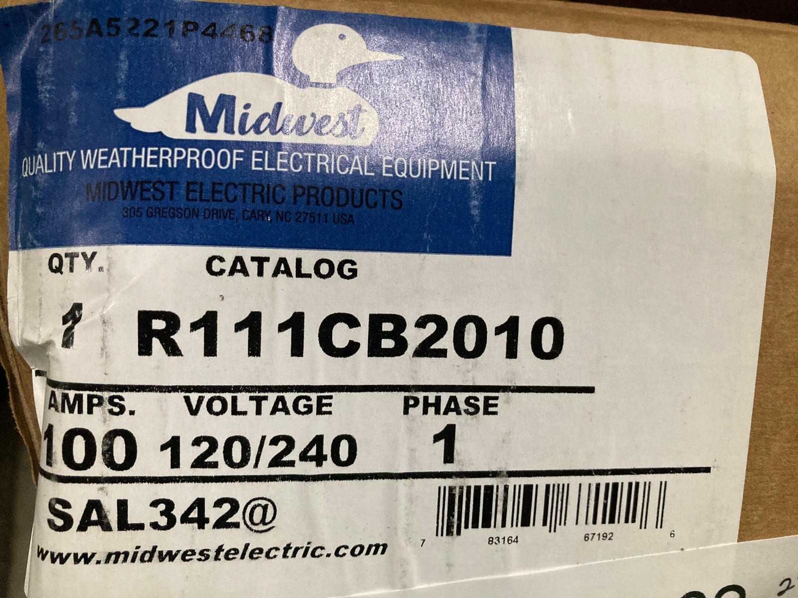 Midwest 100 Amp 4-Space 8-Circuit Main Breaker Metered Temporary Power Panel