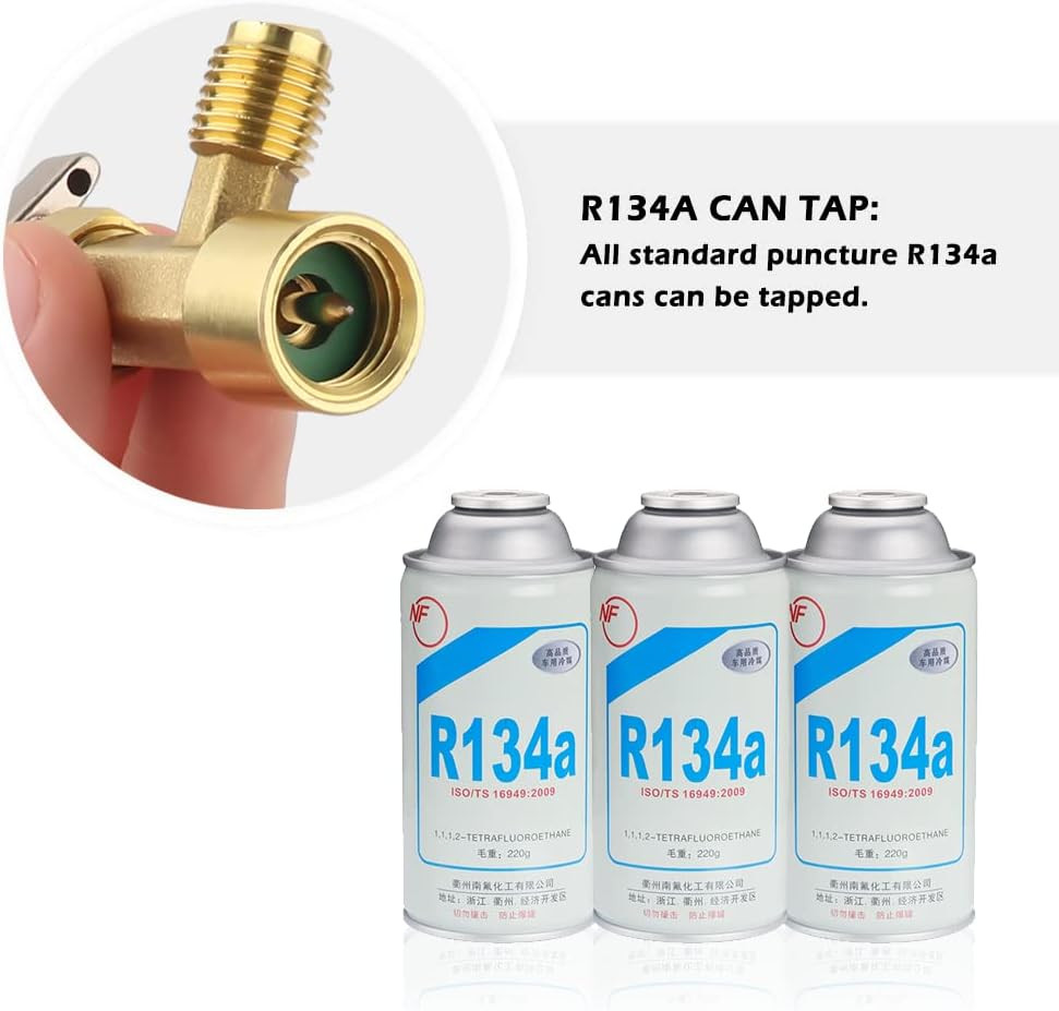 R134A Can Tap,Puncture Style AC Refrigerant Can Tap Valve with R134A Adapter