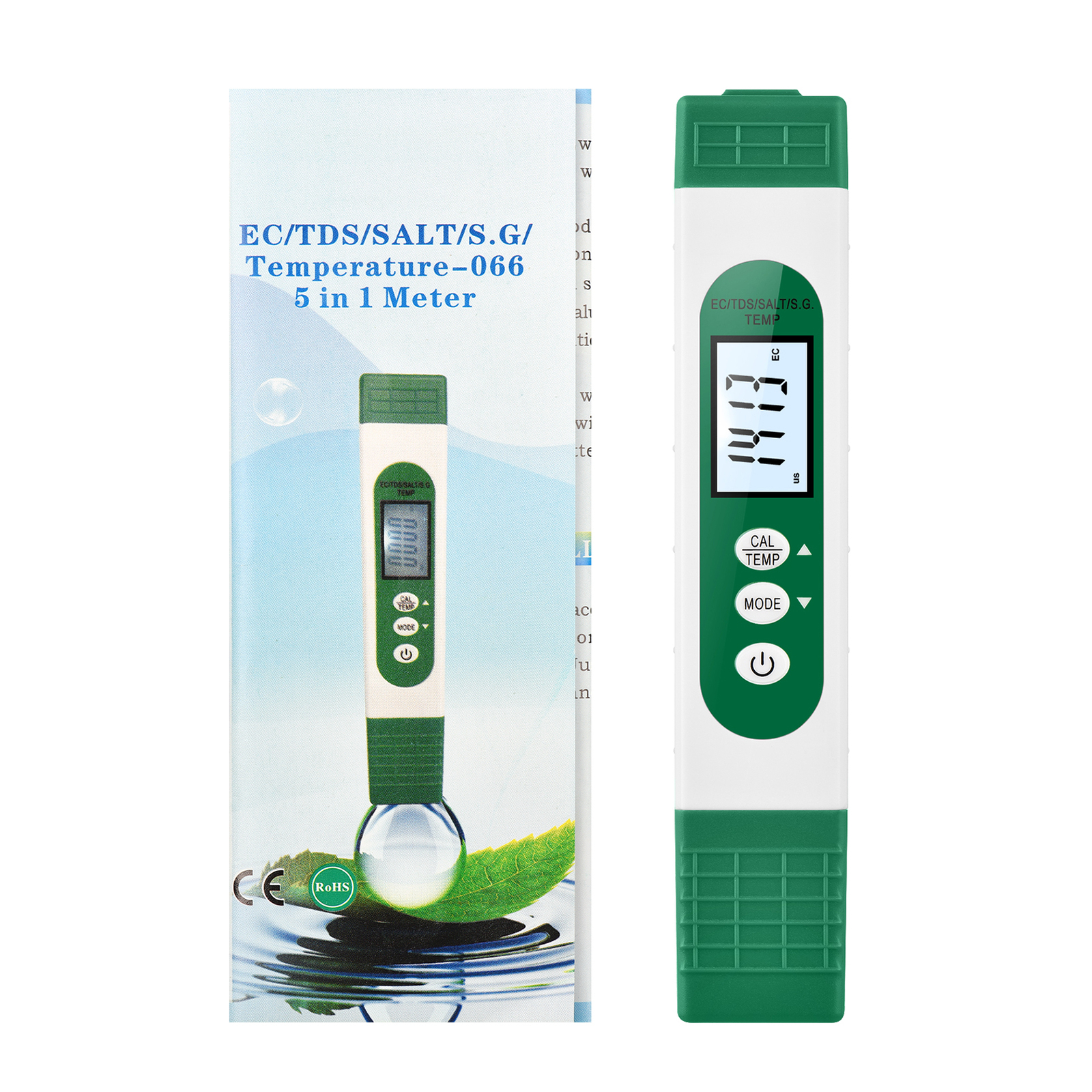5-in-1 Multifunctional Water Quality Analyzer Portable Pen Type C0P2
