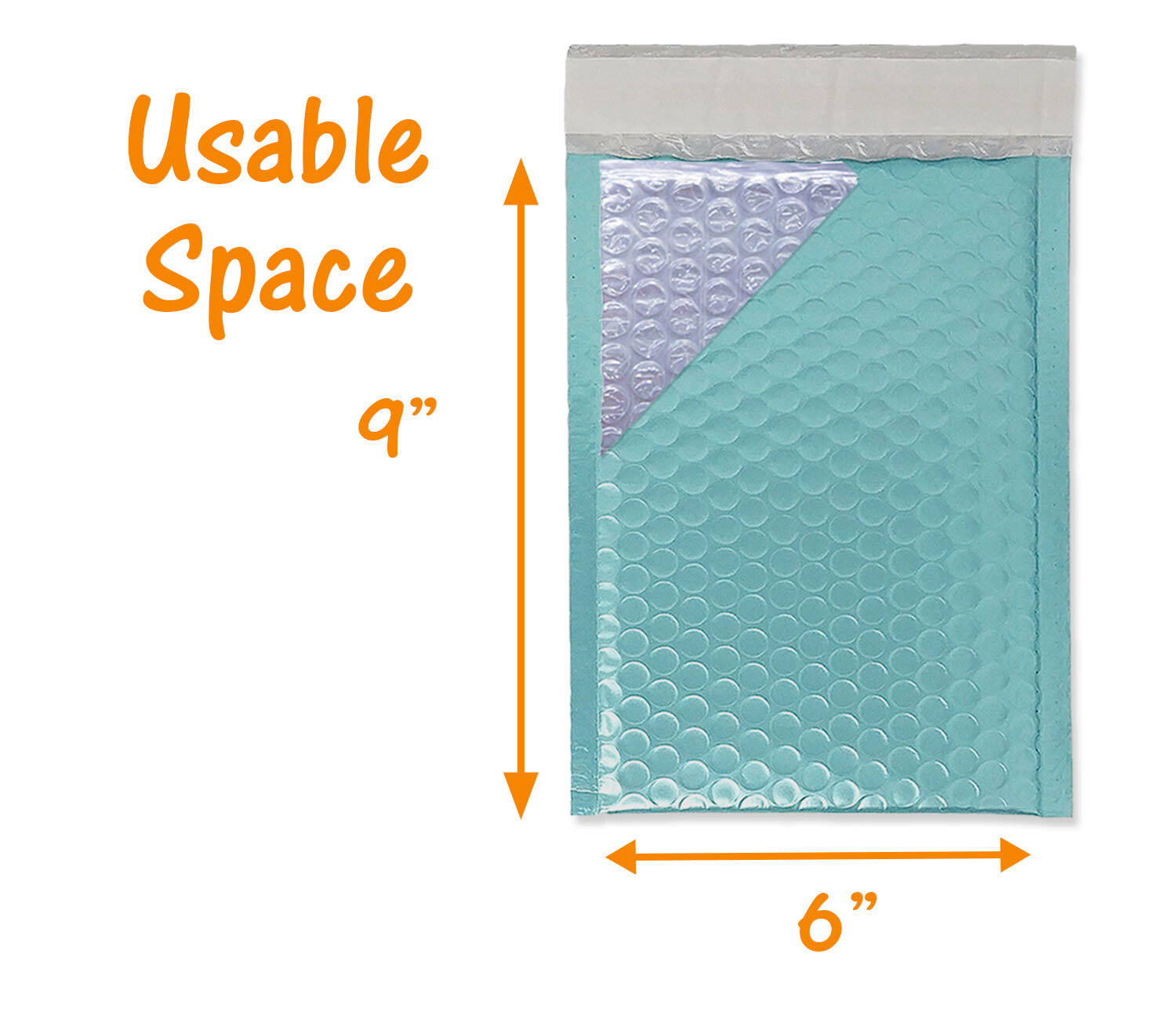 Aqua ICE BLUE Metallic Bubble Mailers 4×8, 8×12, 6×10, 9×13 NEW Padded Envelopes